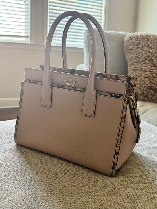 kate spade Handbags - kate spade Blush Pink Satchel with Snake-Print Trim